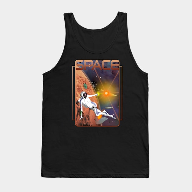 Space Girl vs Space Fleet Tank Top by kostjuk